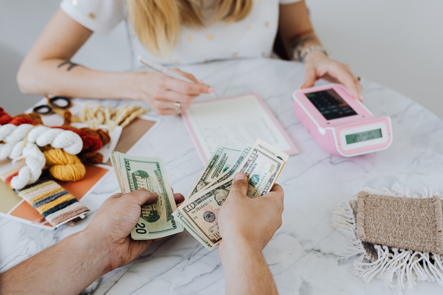 preparing finances at the table