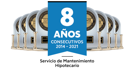 J.D. Power - 8 años consecutivos - Servicio de hipotecas
