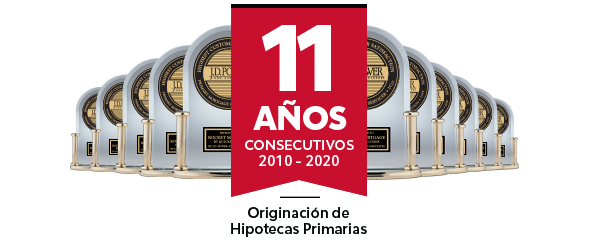 J.D. Power - 11 años consecutivos - Originación de hipoteca primaria