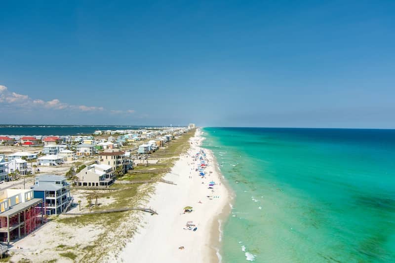 aerial view of Navarre Beach, Florida