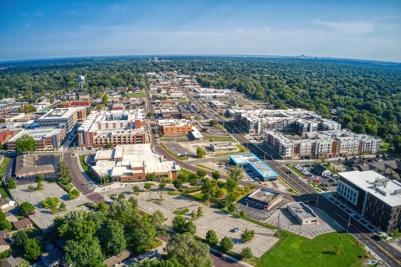 Aerial view of Kansas City suburb, Overland Park.