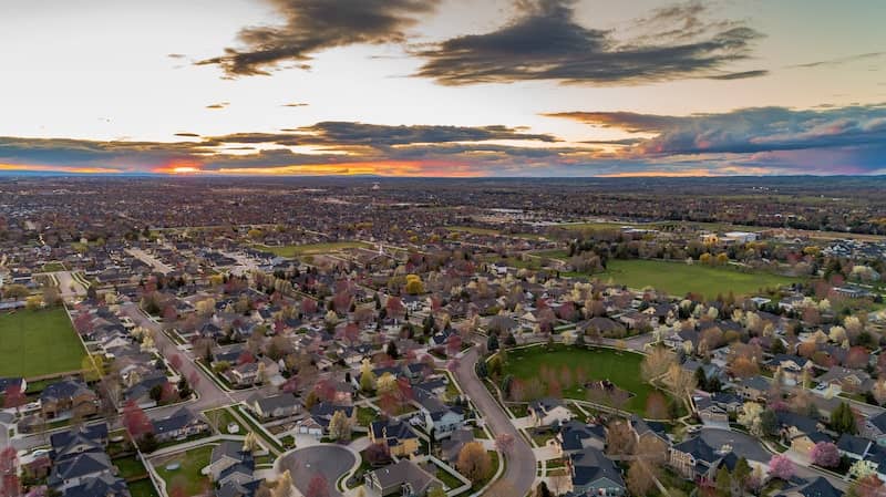 Aerial view of Meridian, Idaho.
