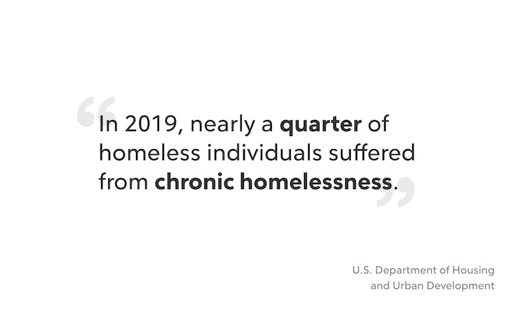 Graphic "In 2019, nearly a quarter of homeless individuals suffered from chronic homelessness."