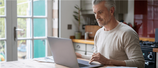 Dad on computer.