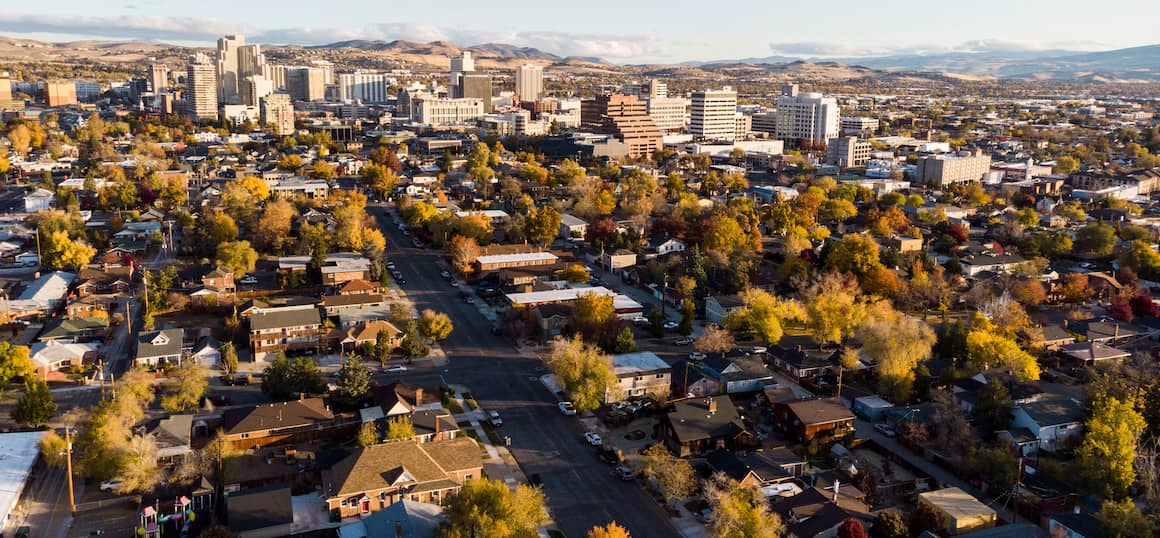 Aerial city view.