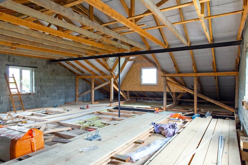 Attic in midst of a remodel.