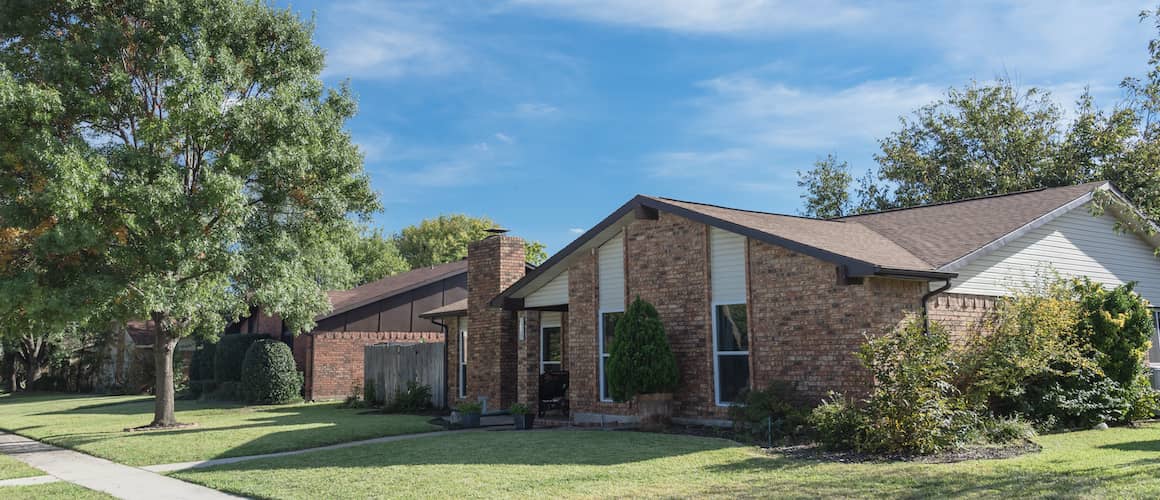 Brick suburban home.