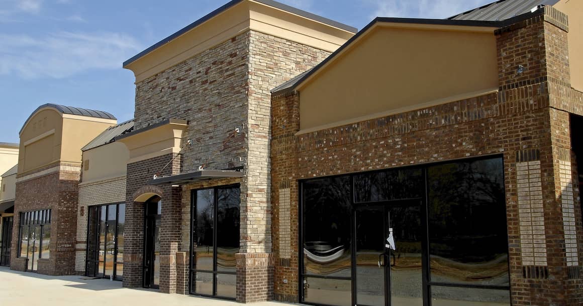 exterior of commercial property storefront