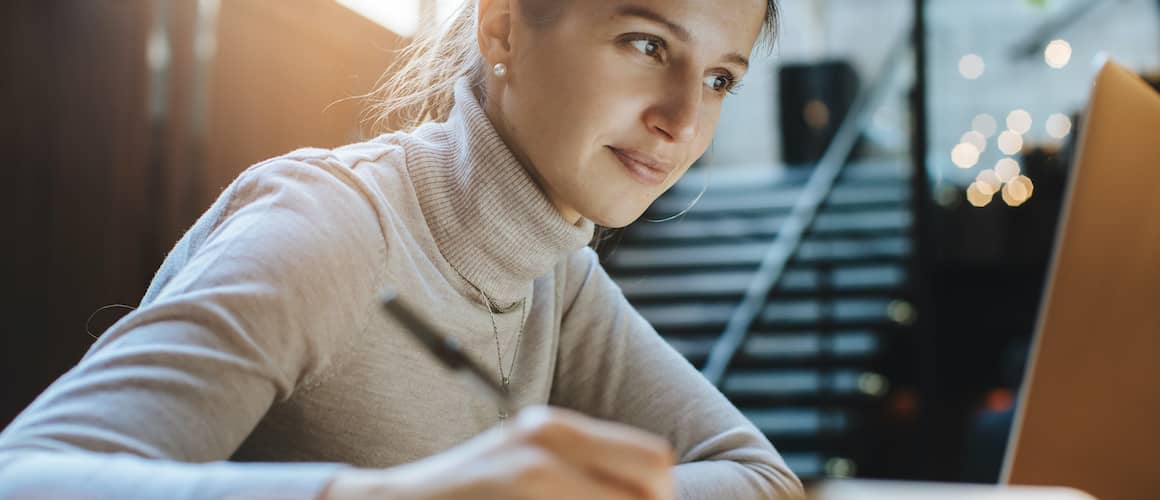 Woman searching for title on property to check for liens.