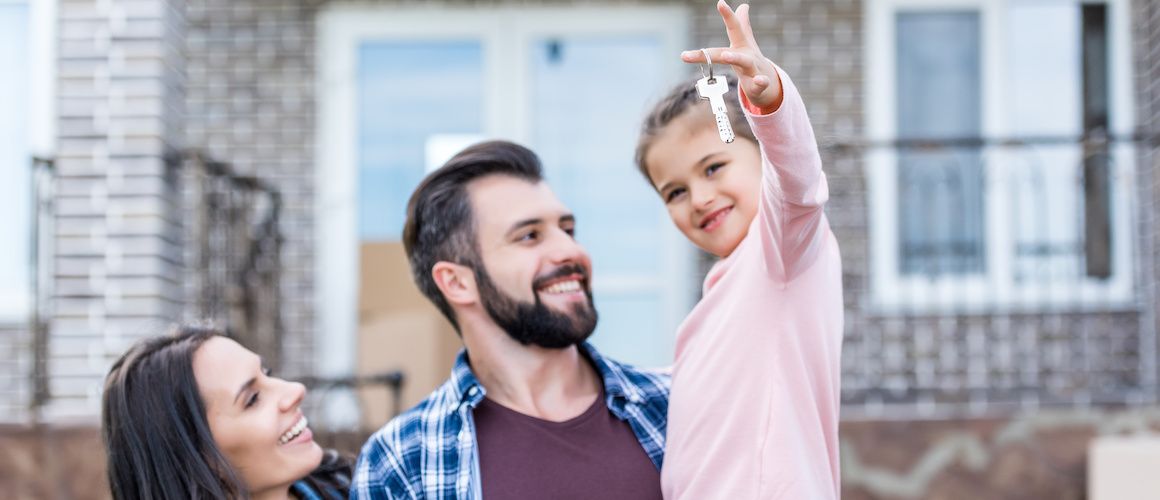 Young family moving into a new home.