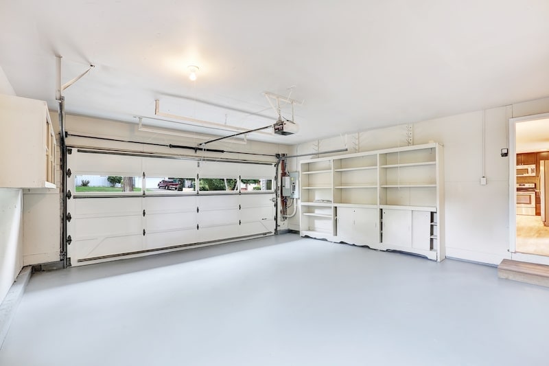 Interior of finished garage.