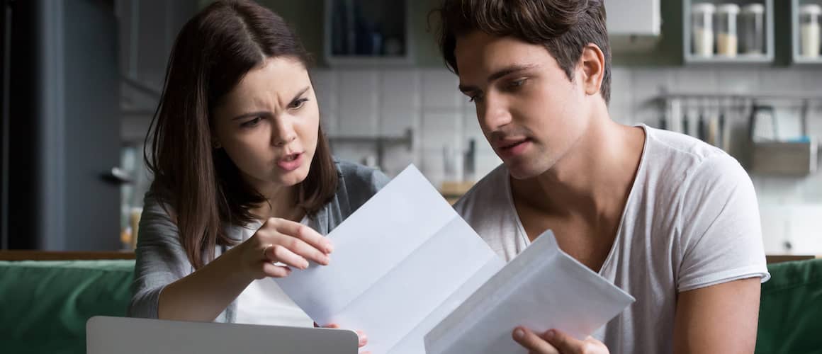 Frustrated young couple.