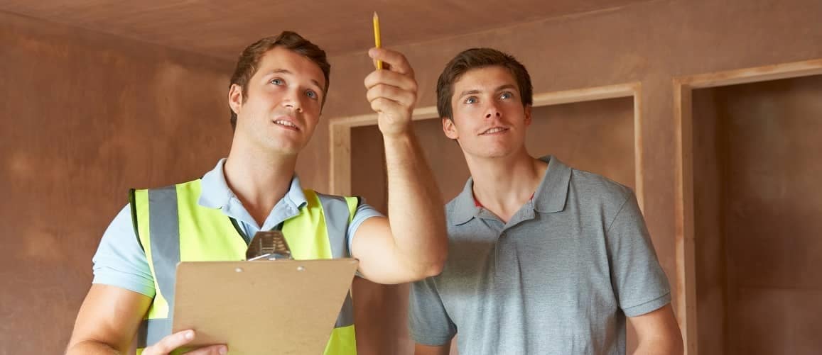 Inspector walk through house with owner.