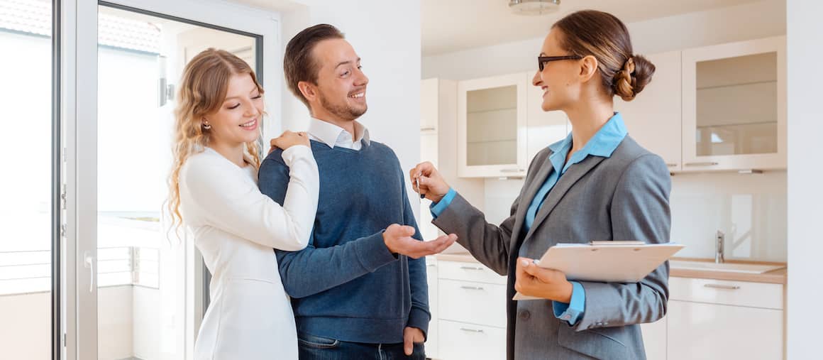 Tenants talking to landlord.