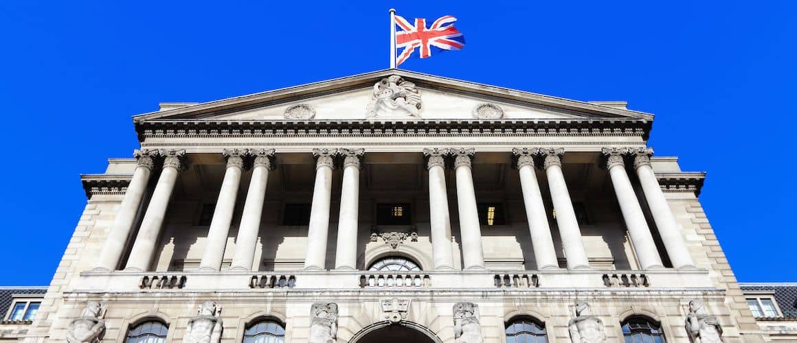 Front of the Bank of England in London