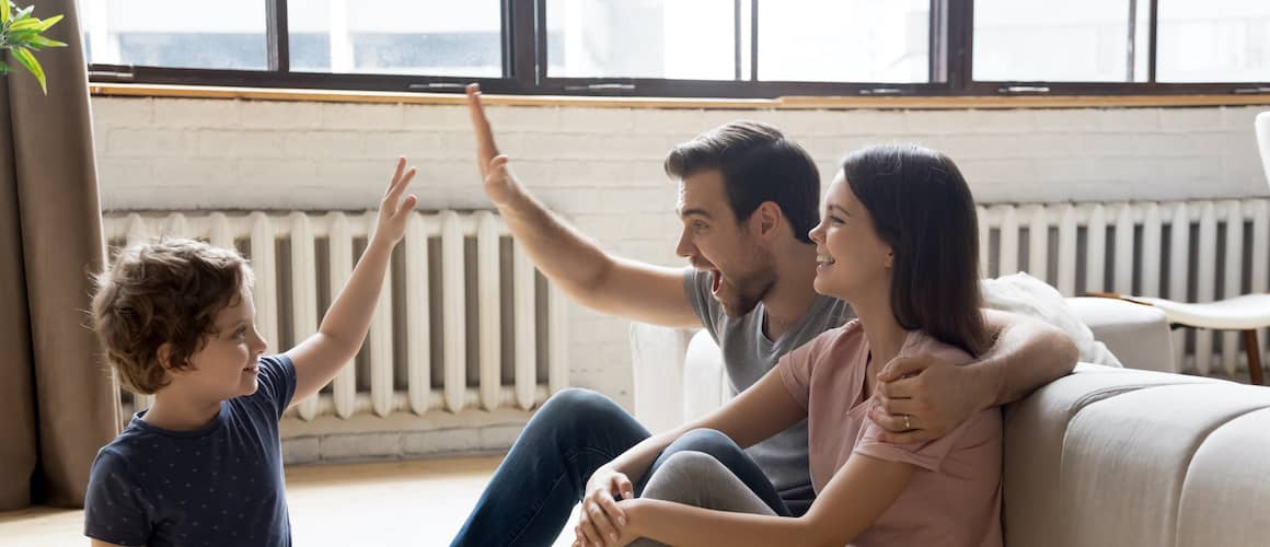 Young family living in low income rental.