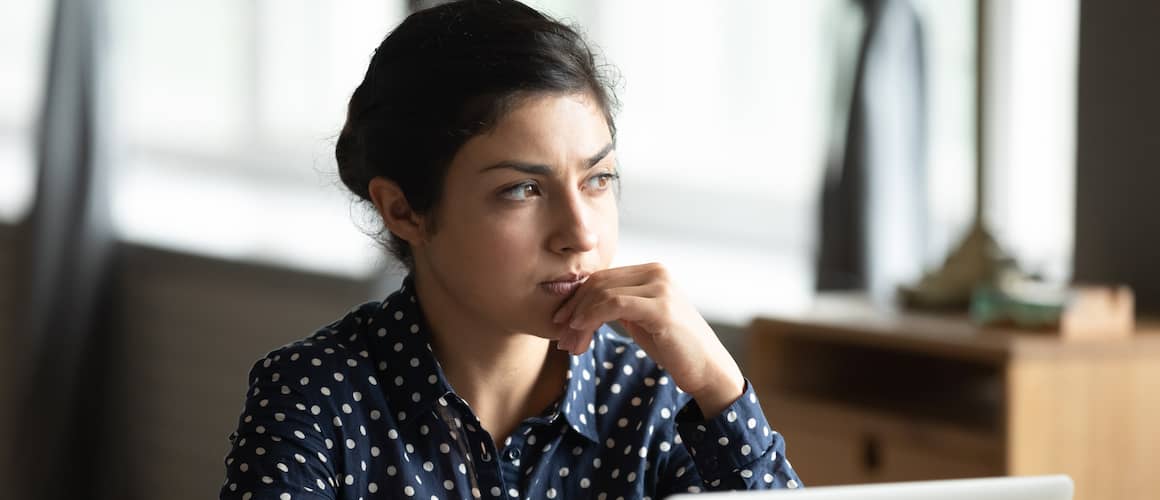 Pensive woman.