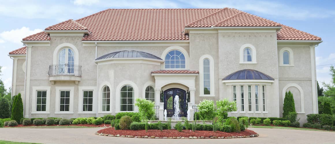large house with rounded driveway