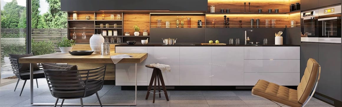 Interior of a Luxury Open Style Kitchen