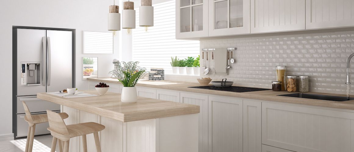 Clean white kitchen.