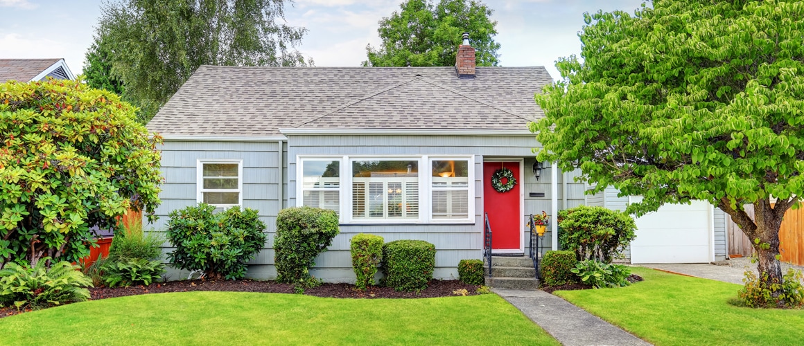 Front view of a ranch-style home