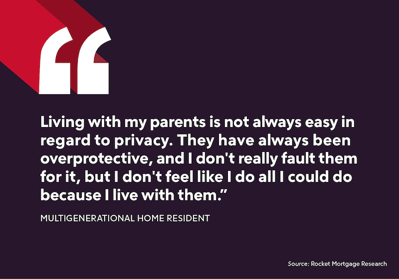 Quote from a multigenerational home resident.
