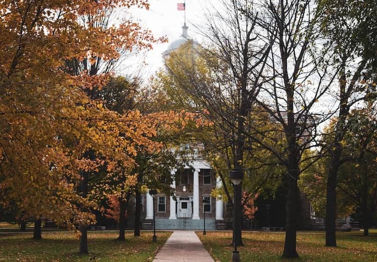 Lawrence University building in Appleton, Wisconsin.