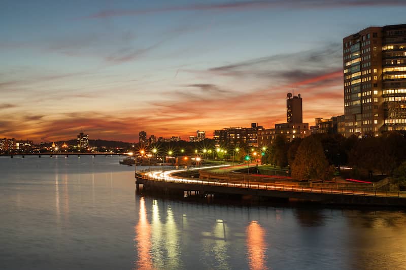 Cambridge Massachusetts view from waterfront.