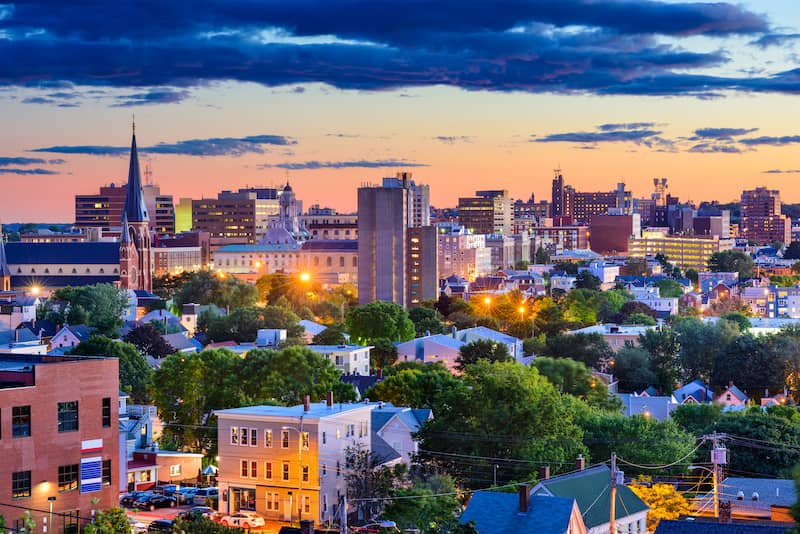 Portland Maine skyline.