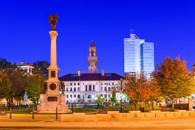 Worcester Commons in Worcester, Massachusetts.