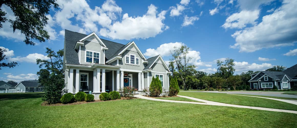 Gray modern cottage home.