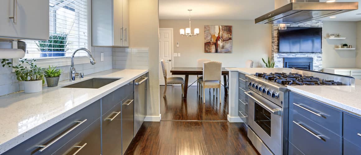 Kitchen with updated appliances.