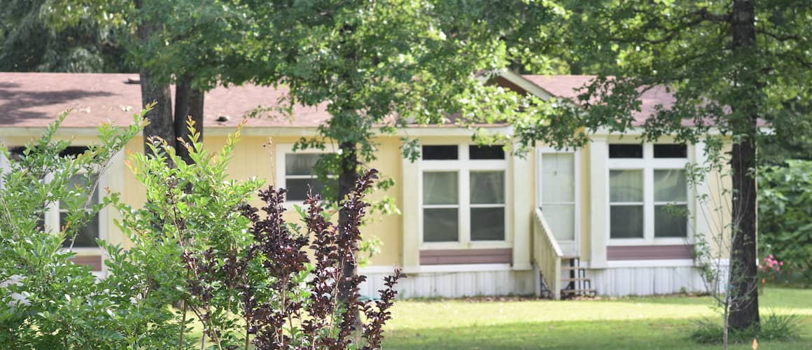 Manufactured home in springtime.