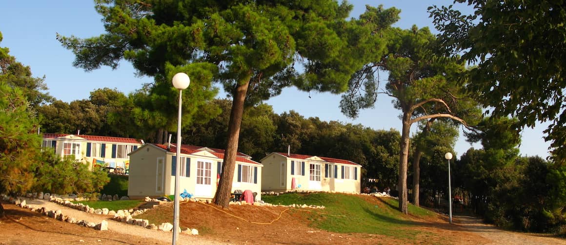 Mobile homes on hill.
