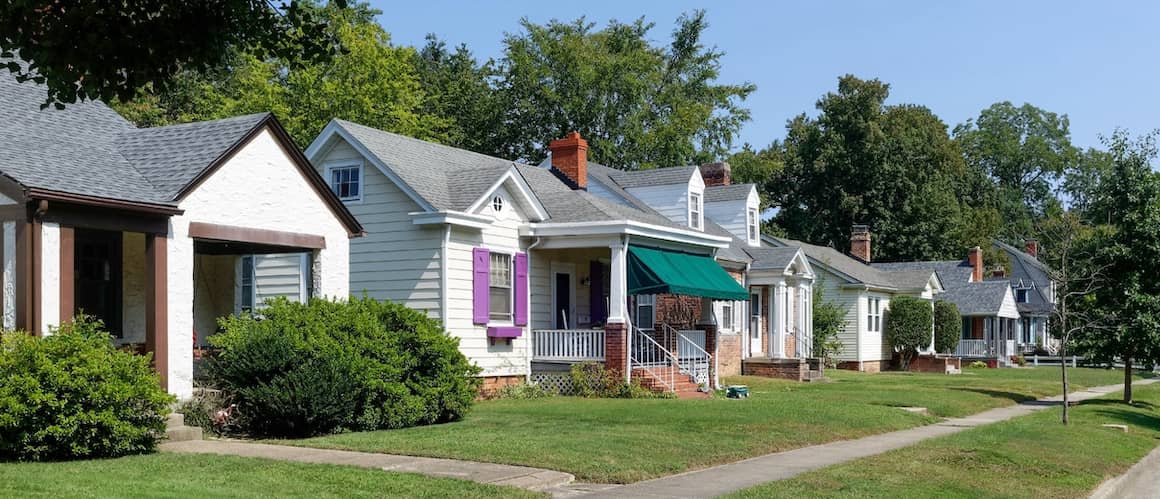 Row of bungalows.